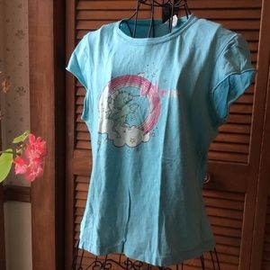 DOE LIGHT BLUE T-SHIRT BELIEVE UNICORNS & RAINBOW